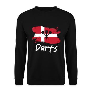 Denmark Dart Player Design - Unisex Sweatshirt - black - Front - Alina (178cm) & Michal (187cm)