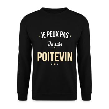 Je peux pas je suis Poitevin - Sweat-shirt Unisexe - noir - Devant - Alina (178cm) & Michal (187cm)