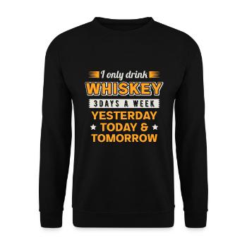 whiskey 3 days a week / Funny saying - Unisex Sweatshirt - black - Front - Alina (178cm) & Michal (187cm)