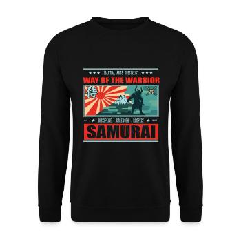 Samurai - Way of the Warrior Design - Unisex Sweatshirt - black - Front - Alina (178cm) & Michal (187cm)