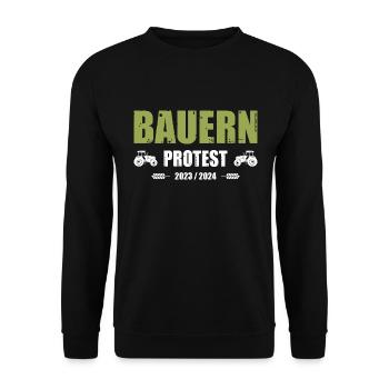 Bauernprotest Bauerndemo Bauer Landwirt Demo - Unisex Pullover - Schwarz - Vorne - Alina (178cm) & Michal (187cm)