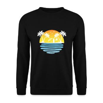Palmiers Été soleil mer et plage - Sweat-shirt Unisexe - noir - Devant - Alina (178cm) & Michal (187cm)