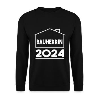 Bauherrin 2024 Outfit - Unisex Pullover - Schwarz - Vorne - Alina (178cm) & Michal (187cm)