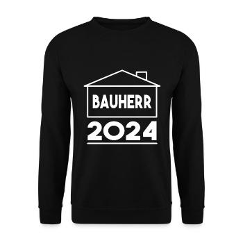 Bauherr 2024 Design - Unisex Pullover - Schwarz - Vorne - Alina (178cm) & Michal (187cm)