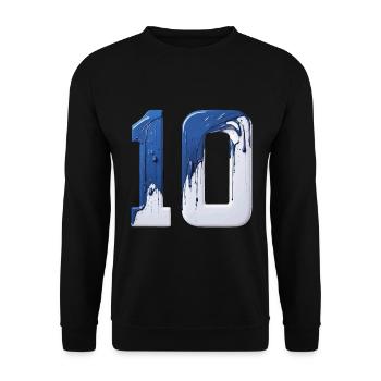 NO. 10 NUMBER 10 BLUE WHITE 10TH BIRTHDAY - Unisex Sweatshirt - black - Front - Alina (178cm) & Michal (187cm)