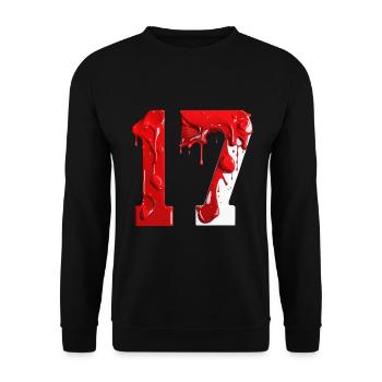 NO. 17 NUMBER 17 RED WHITE 17TH BIRTHDAY - Unisex Sweatshirt - black - Front - Alina (178cm) & Michal (187cm)
