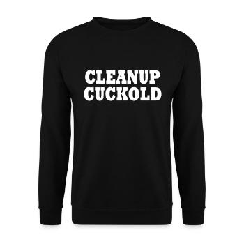 cleanup cuckold - Unisex Pullover - Schwarz - Vorne - Alina (178cm) & Michal (187cm)