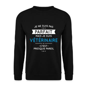 Je ne suis pas parfait mais je suis vétérinaire - Sweat-shirt Unisexe - noir - Devant - Alina (178cm) & Michal (187cm)
