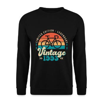 1993 Jubiläum 30 Jahre Radfahrer - Unisex Pullover - Schwarz - Vorne - Alina (178cm) & Michal (187cm)
