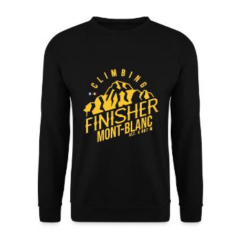 Klettern Finisher Aufstieg Mont Blanc - Unisex Pullover - Schwarz - Vorne - Alina (178cm) & Michal (187cm)