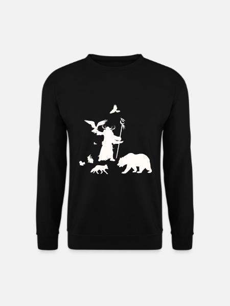 Fantasy Rollenspiel - Druide Silhouetten Design - Unisex Pullover - Schwarz