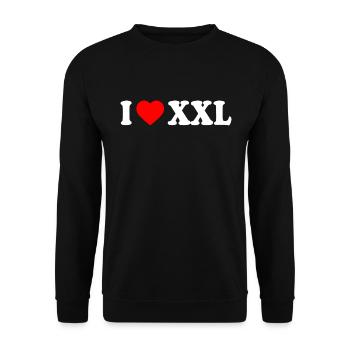 I love xxl - Sweat-shirt Unisexe - noir - Devant - Alina (178cm) & Michal (187cm)