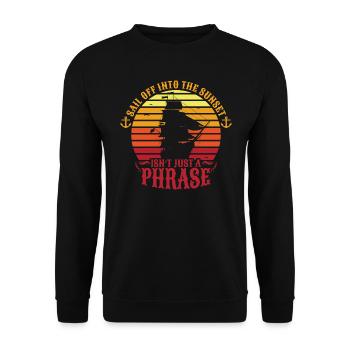 Sonnenuntergang Schiff - Unisex Pullover - Schwarz - Vorne - Alina (178cm) & Michal (187cm)