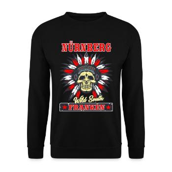 Nürnberg Franken T Shirt - Unisex Pullover - Schwarz - Vorne - Alina (178cm) & Michal (187cm)