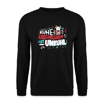 Kühe Erschrecken Ist Unkuhl - Unisex Sweatshirt - black - Front - Alina (178cm) & Michal (187cm)