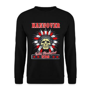 Hannover Basse-Saxe T Shirtim Wildwest Design - Sweat-shirt Unisexe - noir - Devant - Alina (178cm) & Michal (187cm)