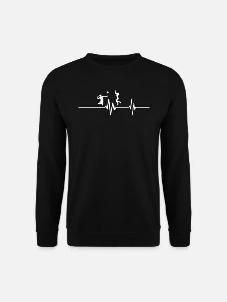 Herzschlag Volleyball spielen - Unisex Pullover - Schwarz