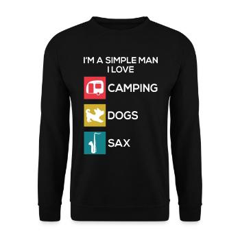 Saxophone Camping Chiens Hommes - Sweat-shirt Unisexe - noir - Devant - Alina (178cm) & Michal (187cm)