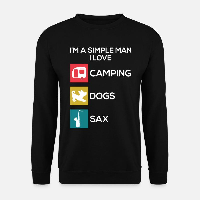 Saxophone Camping Dogs Men - Unisex Sweatshirt - black