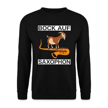 Bock auf Saxophon - Unisex Pullover - Schwarz - Vorne - Alina (178cm) & Michal (187cm)