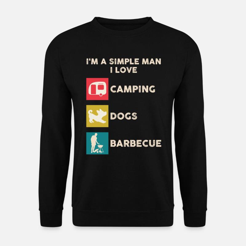 Camping Dog Crickets Men - Unisex Sweatshirt - black