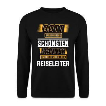 Reiseleiter, einer der schönsten Männer der Welt - Unisex Pullover - Schwarz - Vorne - Alina (178cm) & Michal (187cm)
