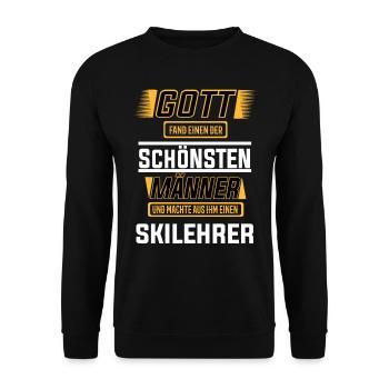 Skilehrer, einer der schönsten Männer der Welt - Unisex Pullover - Schwarz - Vorne - Alina (178cm) & Michal (187cm)