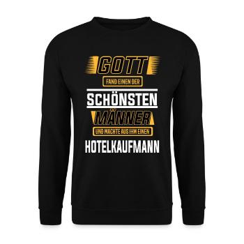 Hotelkaufmann, einer der schönsten Männer der Welt - Unisex Pullover - Schwarz - Vorne - Alina (178cm) & Michal (187cm)