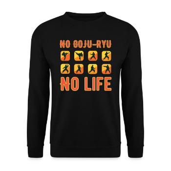No Goju-Ryu no Life T-Shirt - Unisex Pullover - Schwarz - Vorne - Alina (178cm) & Michal (187cm)