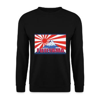 Fujiyama the highest mountain Japan - cool Fuji shirt - Unisex Sweatshirt - black - Front - Alina (178cm) & Michal (187cm)