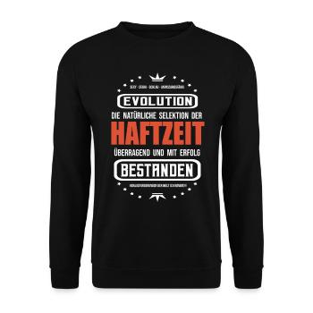 Haftzeit mit Erfolg bestanden T-Shirt - Unisex Pullover - Schwarz - Vorne - Alina (178cm) & Michal (187cm)