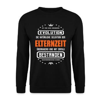 Elternzeit mit Erfolg bestanden T-Shirt - Unisex Pullover - Schwarz - Vorne - Alina (178cm) & Michal (187cm)