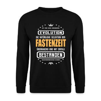 Fastenzeit mit Erfolg überstanden - Ramadan Shirt - Unisex Pullover - Schwarz - Vorne - Alina (178cm) & Michal (187cm)