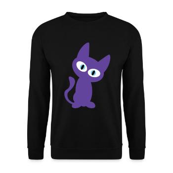Lula Cat Design for the Kitten Fan - Unisex Sweatshirt - black - Front - Alina (178cm) & Michal (187cm)