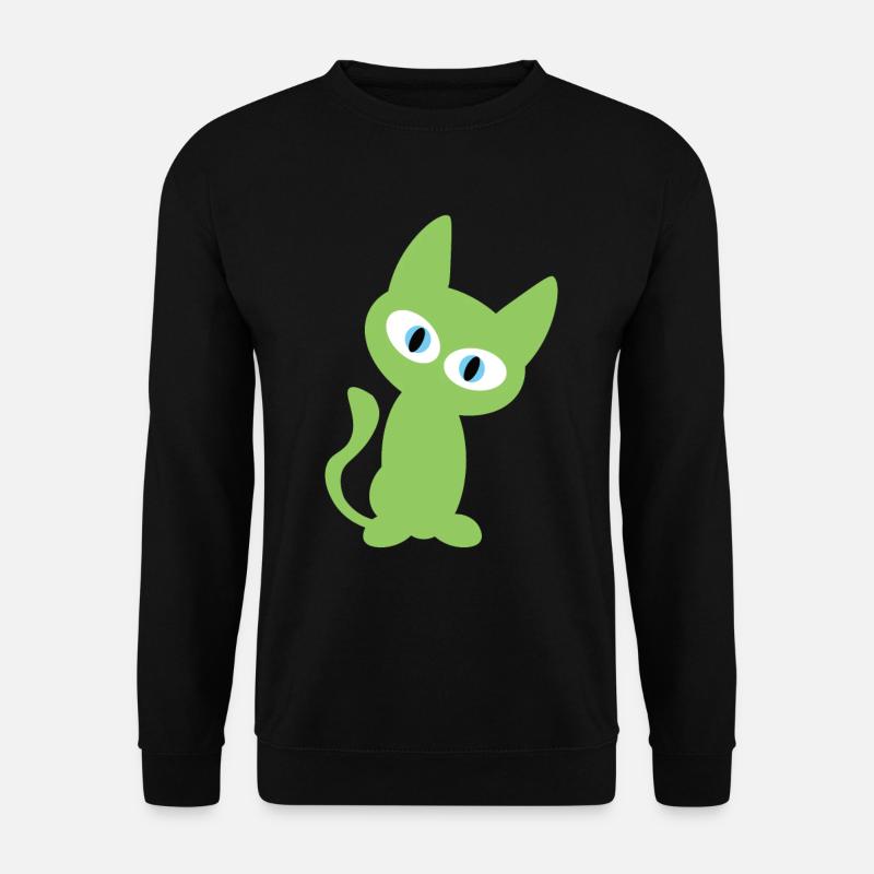 Conception de chat vert - Sweat-shirt Unisexe - noir