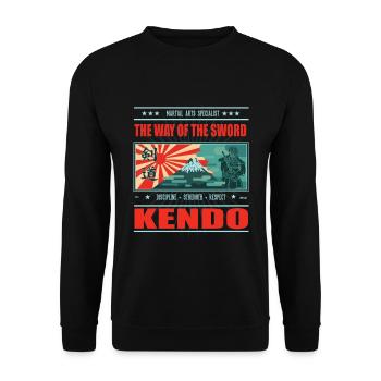 Kendo the Way of the Sword - Sword Fighting Shirt - Unisex Sweatshirt - black - Front - Alina (178cm) & Michal (187cm)