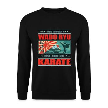 Karaté Wado Ryu cool et design japonais - Sweat-shirt Unisexe - noir - Devant - Alina (178cm) & Michal (187cm)