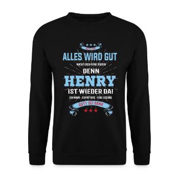 tout ira bien parce que Henry Is There T-Shirt - Sweat-shirt Unisexe - noir - Devant - Alina (178cm) & Michal (187cm)