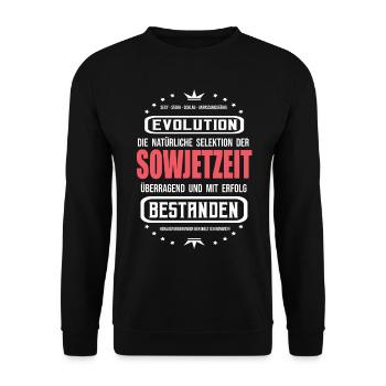 Sowjetzeit mit Erfolg überstanden T-Shirt - Unisex Pullover - Schwarz - Vorne - Alina (178cm) & Michal (187cm)