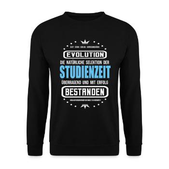 Studienzeit mit Erfolg bestanden - Studium Shirt - Unisex Pullover - Schwarz - Vorne - Alina (178cm) & Michal (187cm)
