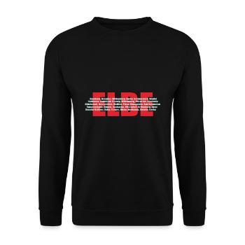 Elbe ein deutscher Fluss mit ihren Städten - Unisex Pullover - Schwarz - Vorne - Alina (178cm) & Michal (187cm)