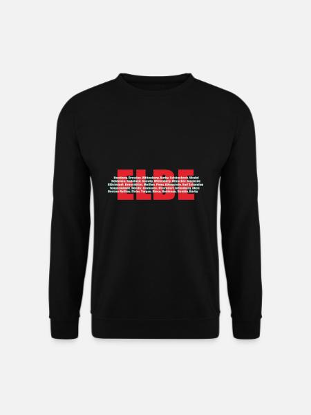Elbe ein deutscher Fluss mit ihren Städten - Unisex Pullover - Schwarz