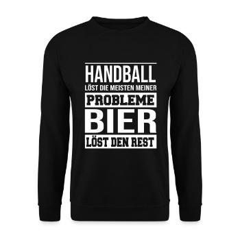Handballlöst die meisten meiner Problem - Unisex Pullover - Schwarz - Vorne - Alina (178cm) & Michal (187cm)