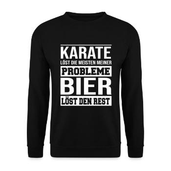 Karate löst die meisten meiner Probleme - Unisex Pullover - Schwarz - Vorne - Alina (178cm) & Michal (187cm)