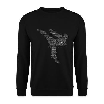 Karate Begriffe Karate-Do Wörter im Yoko-Geri - Unisex Pullover - Schwarz - Vorne - Alina (178cm) & Michal (187cm)
