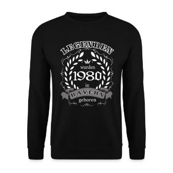 Les légendes sont nées en Bavière en 1980 - Sweat-shirt Unisexe - noir - Devant - Alina (178cm) & Michal (187cm)