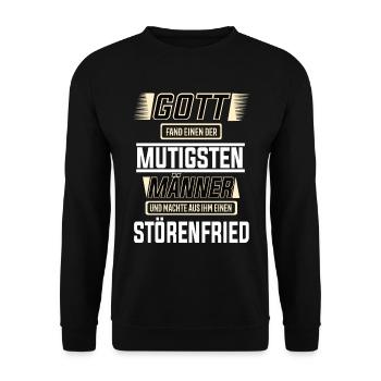 Störenfried einer der mutigesten Männer der Welt - Unisex Pullover - Schwarz - Vorne - Alina (178cm) & Michal (187cm)