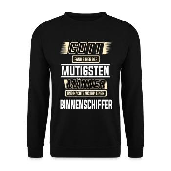 Binnenschiffer, einer der mutigsten Männer - Unisex Pullover - Schwarz - Vorne - Alina (178cm) & Michal (187cm)