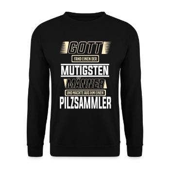 Pilzsammler, eine der mutigsten Männer der Welt - Unisex Pullover - Schwarz - Vorne - Alina (178cm) & Michal (187cm)