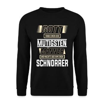 Schnorrer, einer der mutigsten Männer der Welt - Unisex Pullover - Schwarz - Vorne - Alina (178cm) & Michal (187cm)